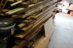 Roughly about 3m2 of timber, a workbench and a couch