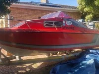 Viking 17ft cabin boat on doible axle trailer