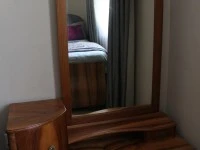 Double bed - large base and head piece, Bed side table, Mirror set wit...