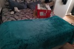 Queen bed, Blankets, pillows, and sheets, Office desk dismantled, Offi...