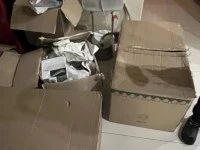Sleeper coach, microwave in a box, tv stand, tv in a box, box 1, box2,...