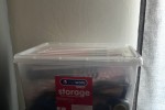 10 Medium Boxes, 1 plastic container and 2 suitcases