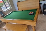 Pool/Dining table with table top, 2 x Benches, 2 x Cues and balls, Kin...