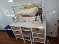 Double bed, Double door fridge, Dishwasher, Medium size tv cabinet, Cr...