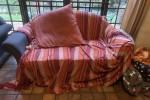 Two seater couch, 2x lounge chairs, chest of drawers, 2 door wardrobe,...