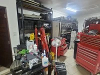 Workshop car spares, tools, shelving