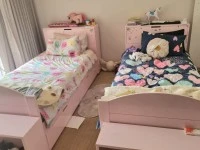 2 x single beds without mattresses