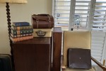 Lamp, Cabinet, Suitcase, Chair, Box, Desk