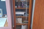 Double bed, book case, study table
