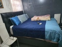 Queen Bed, 2 Suitcases, Travel Bag