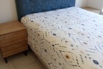Queen base and mattress set, Queen headboard, 2 bedside pedestals, 1 m...