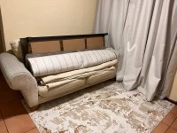 Couch, TV stand and carpets