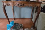 Single door fridge, Small box freezer, Occasional table, Occasional ta...