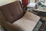 Double bed, dining room table, single seater couch, double seater couc...