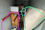 Couch, Large desk, Small desk, Bicycle, Bookcase, Tv stand, Wooden box...