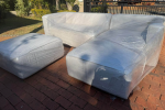 Couch, ottoman