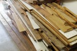 Roughly about 3m2 of timber, a workbench and a couch