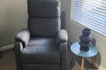 Corner couch, Recliner chair, Coffee table, 2 x side table