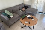 Headboard, Couch, Recliner, Tv stand, Coffee Table, boxes