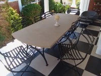 Eight seater patio table and chairs