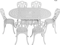 6 seater Outdoor metal table & 6 chairs