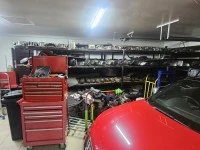 Workshop car spares, tools, shelving