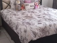 King size bed and headboard, 3 peice recliner lounge set, wooden tv un...