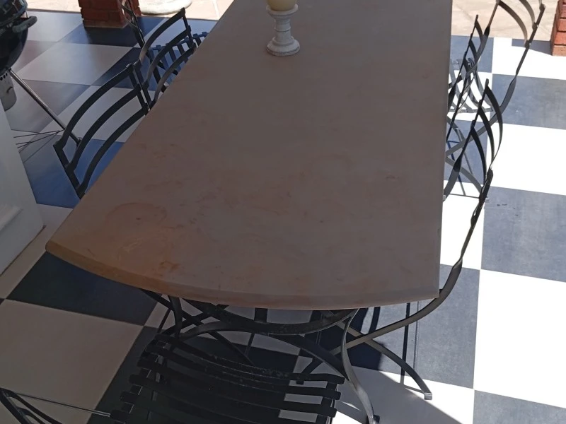 Eight seater patio table and chairs