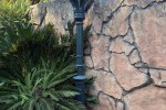Concrete 2 seater bench, Concrete garden lamp, 3 concrete pots with pl...
