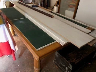 Pool table with slate top