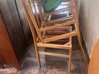 4 seater table and chairs, Writing desk, Box, Fold up Ladder, 6 small ...