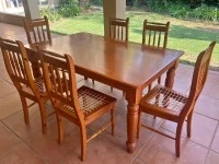 Dining table , chairs and side cabinet