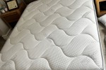 Queen bed, headboard, outside couch, coffee table