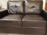 Queen size bed and matrass, 2 seater couch (2), 1 seater couch, Wooden...