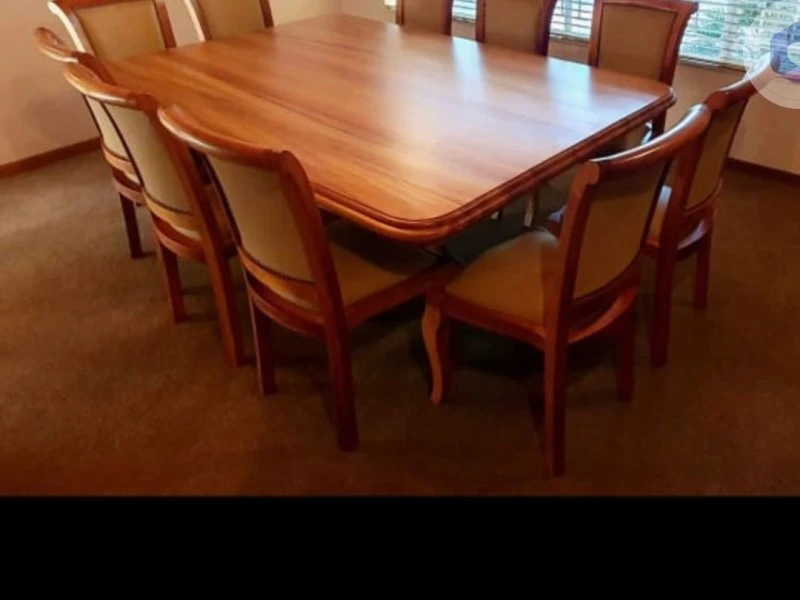 Heavy solid wood Dinning table and 10 chairs