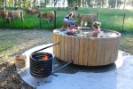 Wood fired hot tub