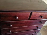 Double bed, pedastals x2, chest of drawers, flat screen tv, 2 seater c...