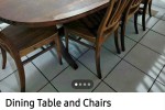 Table, 8 chairs, Sideboard cupboard