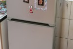 Double bed, Bedside table, Desk, Small bookshelf, Fridge