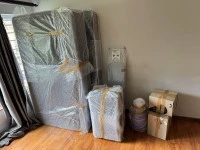 Three quarter bed, Gas Cylinder, Gas Heater, 2x boxes