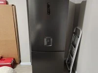 Queen bed, Front loader  washing machine 9kg capacity, Fridge single d...