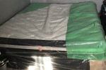 Queen size bed, 2piece cardboard, 2 doors wardrobe, Top freezer fridge...