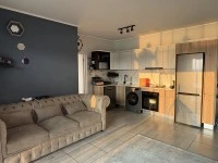 Queen size bed, 2 pedestals, 3seater couch, 2 chairs, tv