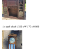 1 x Vintage display cabinet. L 1300 x W 300 x H 1250, 1 x Wall clock L...