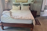 Queen mattress and wooden base with side tables, Large lamp, 3 seater ...