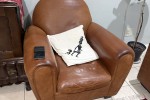 2 seater leather couch, Leather chair