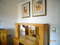 2 bed head boards, bedside tables, 2 dressing tables, cast iron table ...