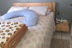 Double Bed Frame no mattress with headboard and bedside tables, 3 Seat...