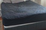 Queen bedbase and mattress, TV console wooden, Fridge, Washing machine...