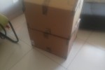 Fridge, Sleeper couch, TV stand, Study desk, 2 or 3 medium boxes